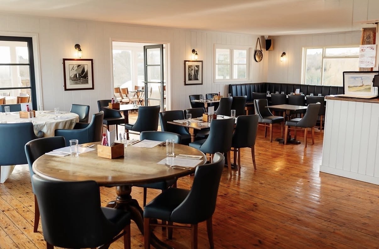The Harbour View dining room ready for an event